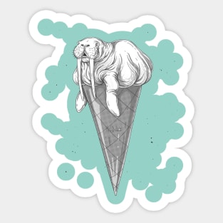 Walrus ice cream Sticker